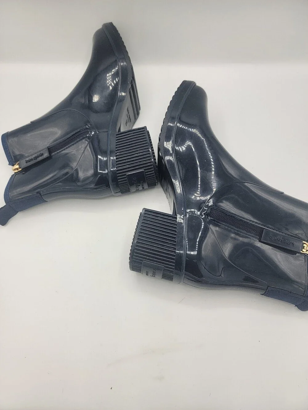 kate spade Glossy Navy Patent Ankle Booties